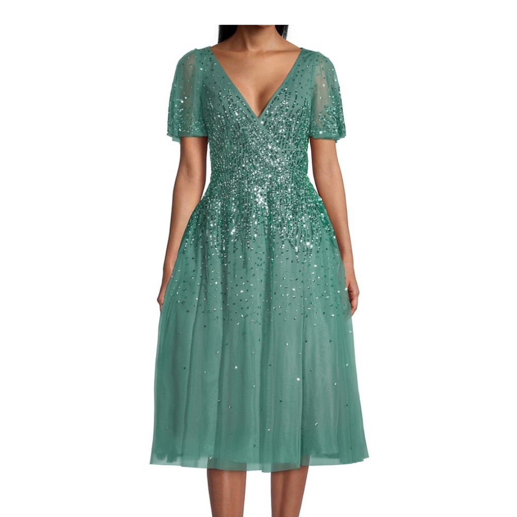 Aidan Mattox Sequin Midi Dress